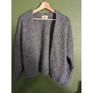 Aritzia Wilfred Free Alpaca Wool Blend Zip Up Chunky Knit Cardigan‎ XXS GREY